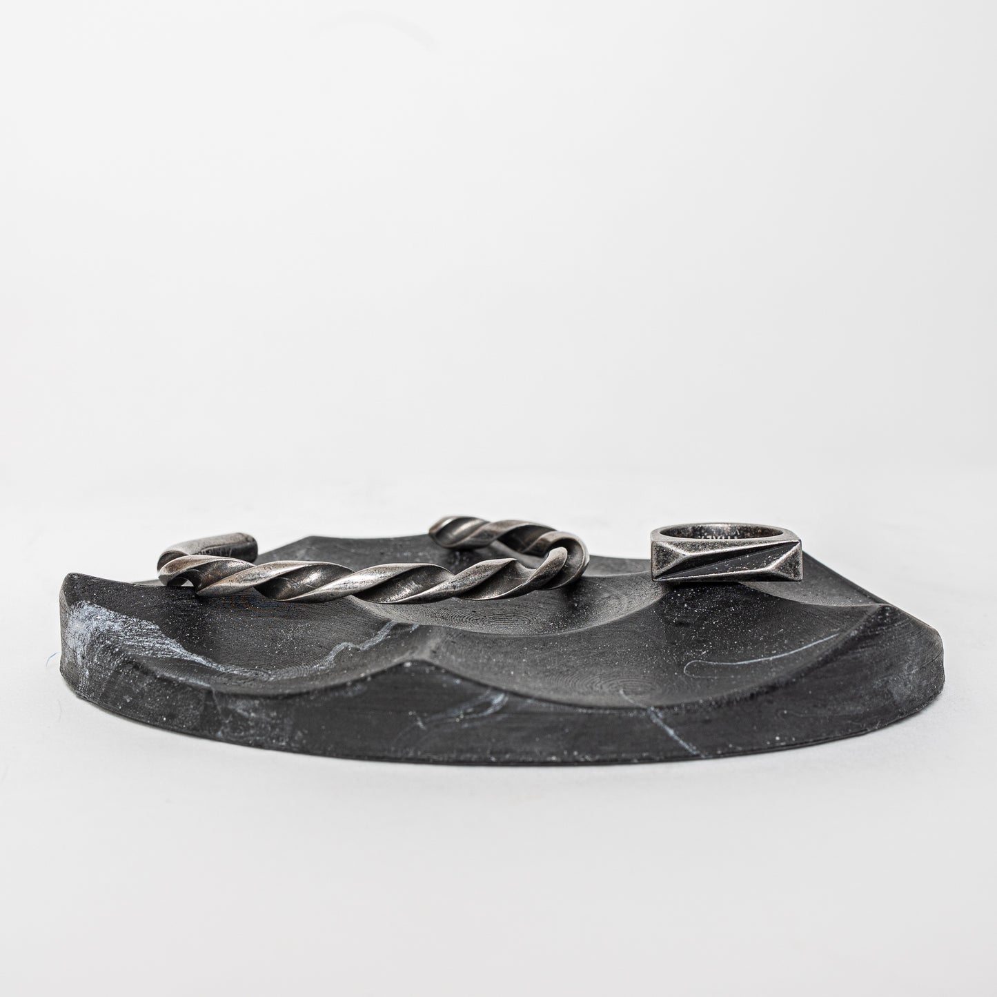Charcoal Marble Jewelry Tray